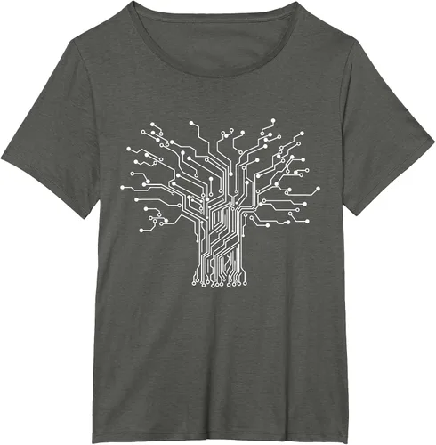 Vista 65 de Electronics Technician Binary Tree - Electrical Engineer T-Shirt Asphalt Grey