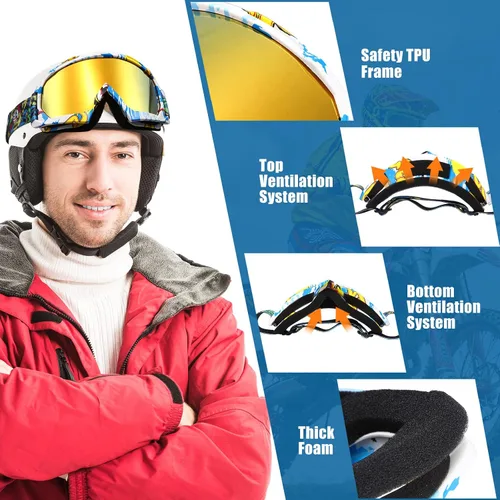 Vista 3 de 2 piezas de gafas para ATV para adultos, gafas antiniebla para moto de tierra, gafas de motocross para motocicleta y esquí para hombres y mujeres