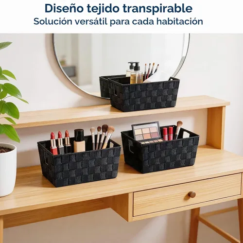 Vista 6 de Whitmor 6581-2712-BLK Bolsa pequeña con correa tejida para estante, negra