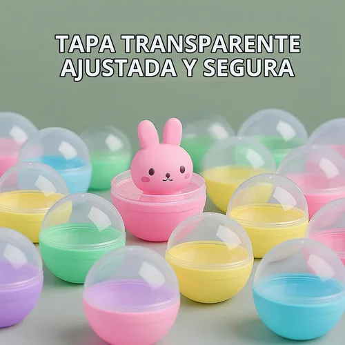 Vista 4 de 50 Cápsulas de Máquina Expendedora de Colores de 2 Pulgadas, Cápsulas de Máquina de Chicles, Recipiente de Bolas de Plástico, Bolas Rellenables