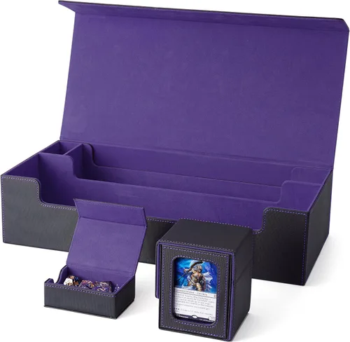 Vista 29 de Venssu MTG Caja de cubierta con pantalla Commander, funda para cartas de ángel para 120 tarjetas de una sola funda, caja de almacenamiento