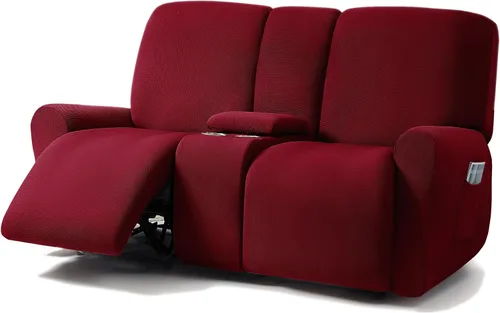 Vista 10 de ULTICOR - Juego de 8 fundas para sofá reclinable de jacquard, fundas elásticas para sofá reclinable para 3 cojines, fundas gruesas, suaves y Gris
