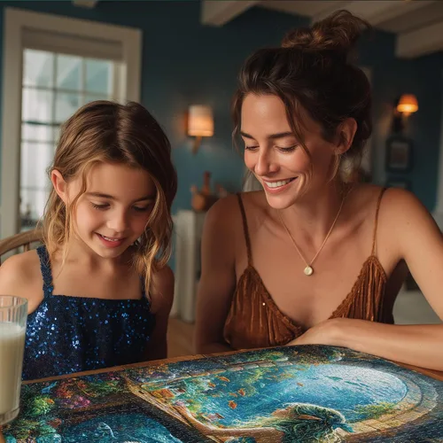 Vista 5 de 1000 Peice Puzzle for Adults Fantasy Undersea Girl Ocean Puzzles Chica submarina