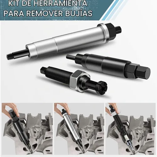 Vista 6 de Extractor de bujías, kit de herramientas de extracción de bujías rotas compatible con Ford Triton 5.4L 3 válvulas (3 herramientas)
