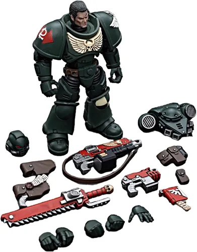 Vista 3 de JOYTOY Warhammer - Figuras de acción 40K 1/18 Dark Angels Intercessors, 4 unidades, modelo coleccionable para niños de 15 años o más, 4.8 pulgadas