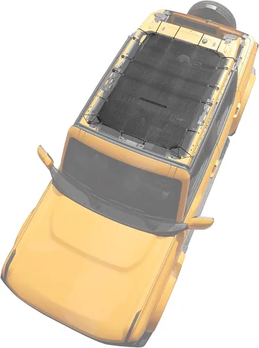 Vista 8 de JeCar Parasol de malla para el techo del bikini de longitud completa, accesorios exteriores para Ford Bronco de 4 puertas 2021 2022, color negro