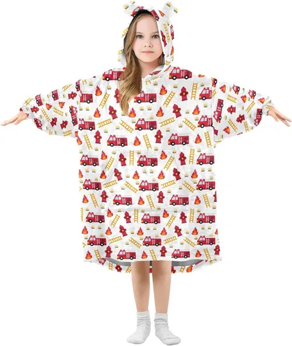 Vista 19 de Mantas portátiles para niños, súper suaves, cálidas y acogedoras, sudadera con capucha de gran tamaño, regalos para niños de 3 a 14 años, niñas