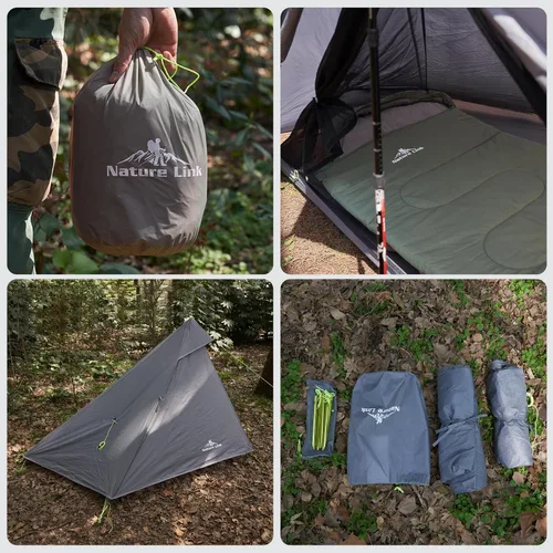Vista 6 de Altair One - Tienda de campaña de senderismo ultraligera, nailon SIL impermeable, doble pared, 3 estaciones, refugio para 1 persona para mochileros