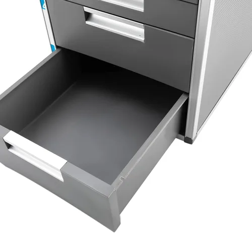 Vista 6 de 5 archivadores laterales de oficina – Archivador lateral de metal con cerradura, gabinete de almacenamiento con cajones debajo del escritorio