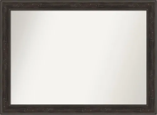 Vista 95 de Amanti Art Espejo de baño marrón para sobre el fregadero, 24 x 24 pulgadas, espejo de tocador cuadrado marrón Caleb, marco de madera rústica