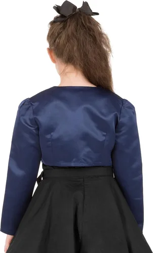 Vista 4 de BlackButterfly Bolero de manga larga de satén para niños y niñas