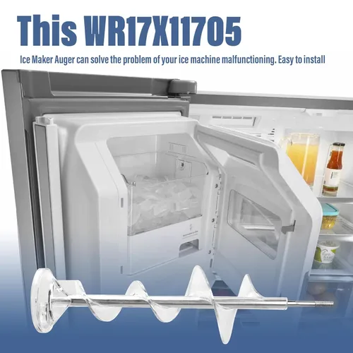 Vista 4 de Barrena dispensadora de fabricador de hielo mejorada para piezas de repuesto de refrigerador GE WR17X11705 WR17X11939 PS1018130 AP3849786 AP3672963