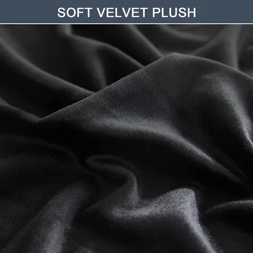 Vista 4 de CONRUSER Funda elástica para sofá, funda de terciopelo suave con parte inferior elástica, protector de muebles para mascotas y niños (negro, XL)