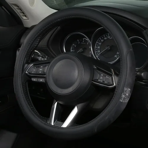 Vista 3 de Funda para volante a medida, funda de cuero prémium para automóvil, antideslizante, transpirable, diseñada para accesorios de auto Bronco