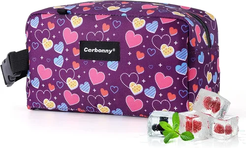 Vista 13 de Bolsa de almuerzo mini enfriadora Cerbonny, bolsa de almuerzo congelable y bolsa de snacks, bolsa aislada para viaje/trabajo/escuela, lonchera mini