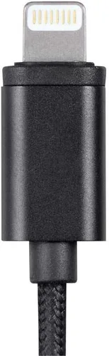 Vista 5 de Monoprice Adaptador de audio Lightning a conector de 0.138 in con certificación MFi - trenzado de nailon, negro