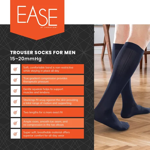 Vista 4 de Ease Opaque - Calcetines de compresión para hombre (15-20 mmHg), EO-MCTS2 - 53829, M, Caqui, 1