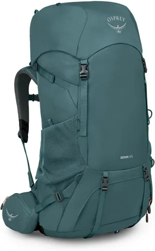 Vista 12 de Osprey Renn 50L - Mochila de senderismo para mujer, Azul Cascada/Naranja Melón