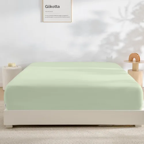 Vista 18 de Gokotta Sábana bajera ajustable y funda de almohada de rayón de bambú, sábana refrescante súper suave con 4 correas elásticas en las esquinas