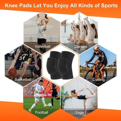 Vista 7 de Rodilleras de voleibol para mujeres, hombres, jóvenes, rodilleras para voleibol, baloncesto, fútbol, baile, yoga, tenis, correr, ciclismo