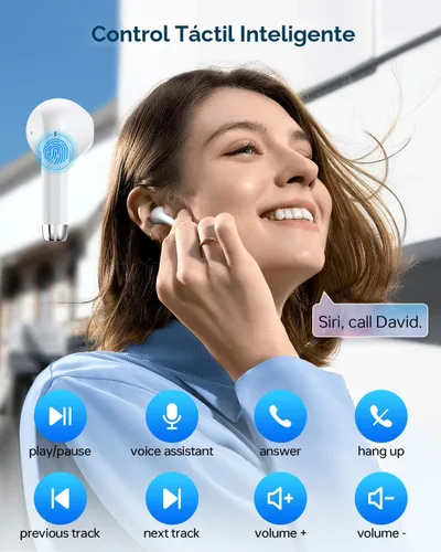 Vista 5 de KTGEE Auriculares Inalámbricos Bluetooth 5.3, Auriculares Estéreo de 40 Horas de Reproducción con Estuche de Carga con Pantalla LED, Auriculares