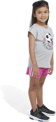 Vista 6 de adidas girls 2 Piece Graphic Tee & Mesh Short Set