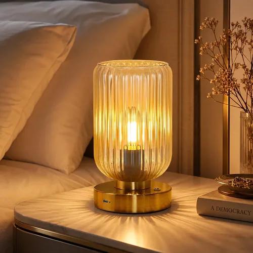 Vista 10 de LigthRound Touch Table Lamp for Bedroom, Cordless Bedside Small Table Lamp, Dimmable Rechargeable Battery Operated Lamp for Nightstand, Bedside