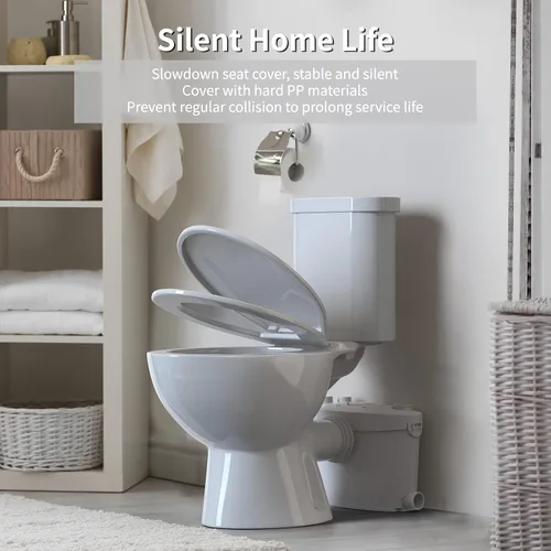 Vista 10 de SUPERFLO Sistema de inodoro macerante silencioso y potente de descarga ascendente para lavabo y bañera con bomba de inodoro de 600 W y ventilación