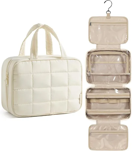 Vista 13 de Bolsa de viaje para artículos de aseo personal BAGSMART con organizador para joyas, bolsa de viaje colgante para artículos de tocador, organizador