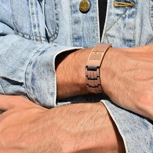 Vista 7 de MagEnergy Pulsera de cobre para hombre, 99.9% de cobre puro, pulsera magnética con imanes de doble fila, caja de joyería ajustable para la salud
