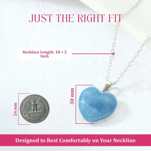 Vista 112 de Gempires Love - Collar con colgante de cristal de corazón para mujer, chapado en plata, cadena ajustable de 18 + 2 pulgadas