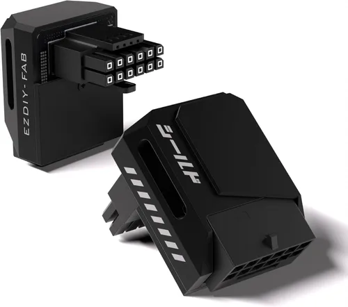 Vista 9 de EZDIY-FAB Adaptador PCIe 5.1 – 600 W 12+4 pines, conector de alimentación GPU de 16 pines 12VHPWR, adaptador de GPU de 12 V-2x6, ángulo recto de 90