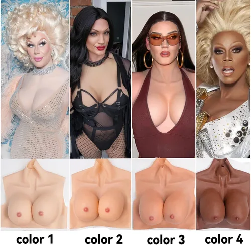Vista 5 de Pechugo de silicona Formas De Mama Placa De Mama Falso Taza C-H Para Travestis Transgénero Drag Queen