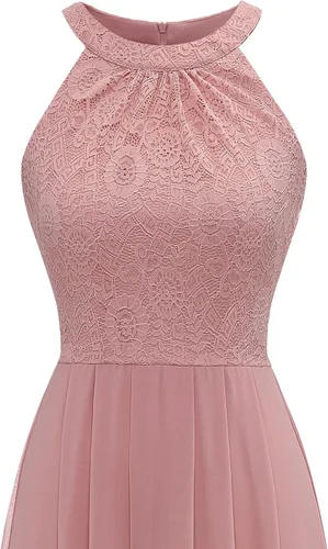 Vista 6 de Dressystar - Vestido formal largo para mujeres, vestido de gasa de encaje, vestido de novia para fiesta