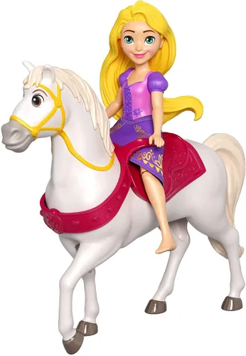 Vista 3 de Mattel Disney Princess Rapunzel - Muñeca pequeña y caballo Maximus con silla de montar, de Mattel Disney Movie Tangled