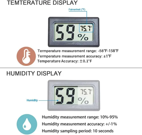 Vista 6 de Goabroa Mini termómetro higrómetro digital medidor de humedad para interiores con sensor de temperatura Fahrenheit (℉)
