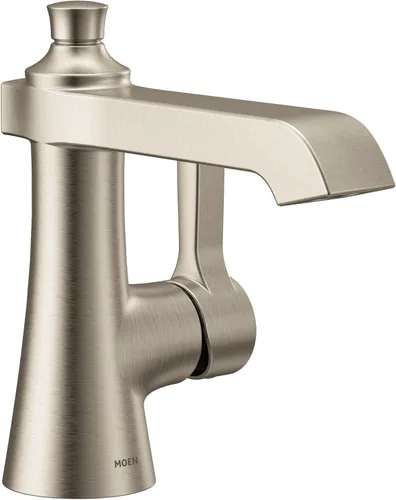 Vista 11 de Moen Grifo de baño Flara de oro cepillado con un solo orificio con ensamblaje de drenaje, S6981BG