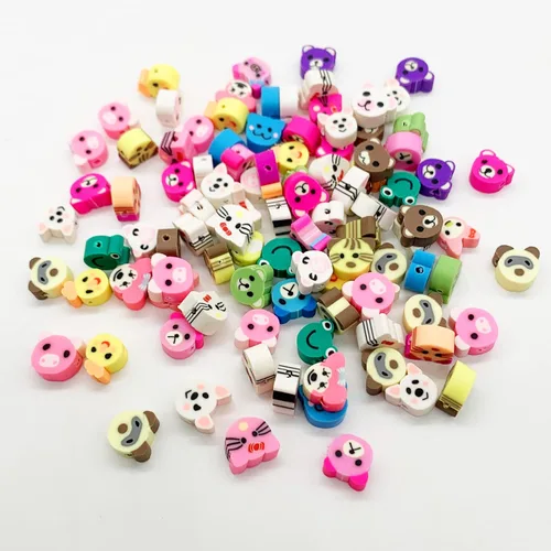 Vista 42 de 100 piezas de cuentas de arcilla polimérica Heishi espaciadoras mixtas, suministros para hacer pulseras, pendientes, collares de bricolaje, Bandera
