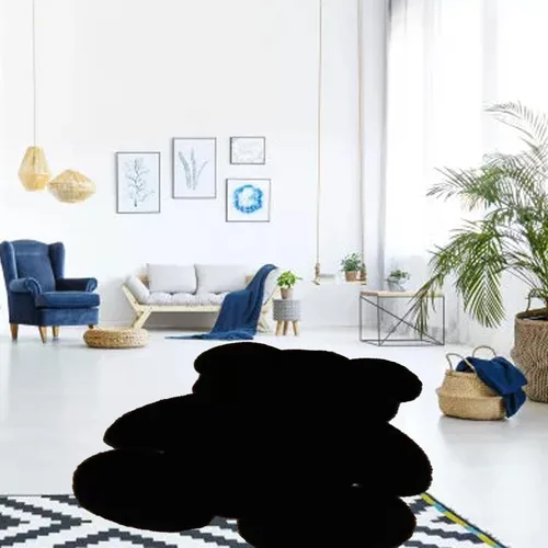 Vista 3 de Alfombra en forma de oso, de 17.7 x 23.6 in, suave y lanuda para dormitorio de los niños, bonita alfombra de piel sintética suave y esponjosa