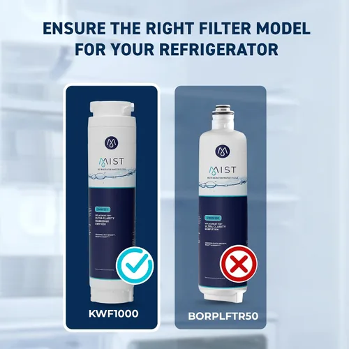Vista 2 de Mist Filtro de agua de repuesto Ultra Clarity para Bosch, filtro de agua para refrigerador compatible con 644845, 9000077104, 9000194412, Haier
