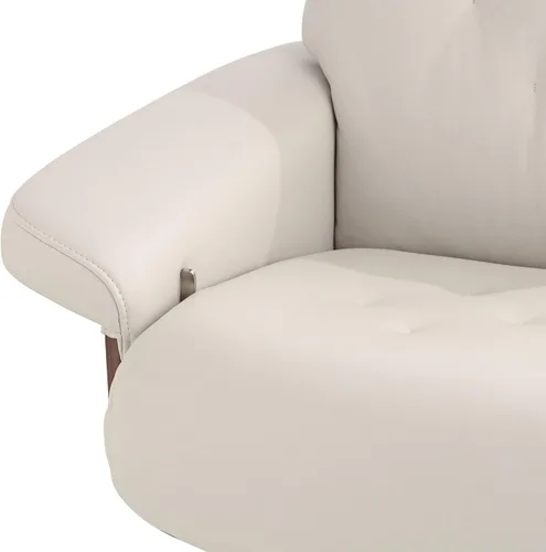 Vista 5 de Benchmaster Sillón reclinable y otomano ajustable de piel sintética Melia Eggshell