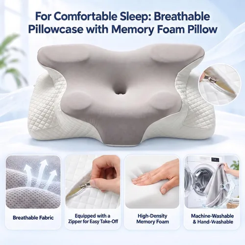 Vista 6 de Almohada cervical para el cuello, almohada ergonómica