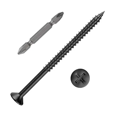 Vista 24 de Wensilon # 4X1 (460PCS) Tornillo de madera negro de cabeza plana 3X25, cabeza plana autorroscante de metal rápido