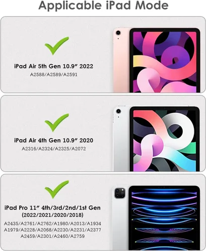 Vista 3 de Crown - Funda para iPad Air/iPad Pro de 11 pulgadas, piel sintética de diamante con apagado automático y encendido (rosa)