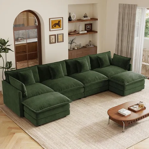 Vista 24 de 76.7" Cloud Couch for Living Room, Deep Seat Loveseat Sofa, Beige Breathable Chenille, 2-Seats Couch for Apartment Small Spaces, Pocket Spring