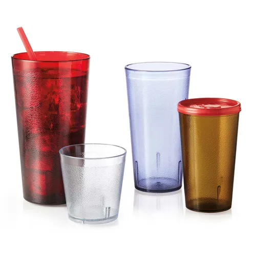 Vista 4 de G.E.T. 6605-1-A - Vasos de plástico resistentes para restaurantes, 5 onzas, ámbar (juego de 12)