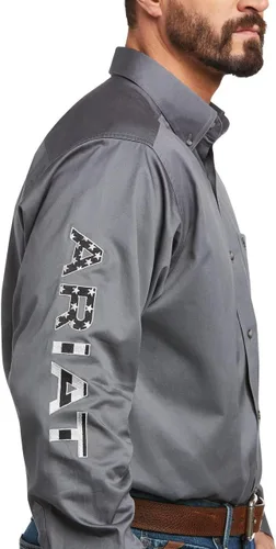 Vista 3 de ARIAT Camisa de sarga con logotipo del equipo para hombre