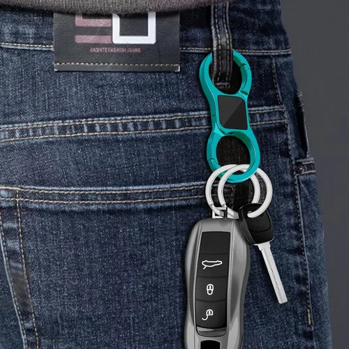 Vista 6 de Idakekiy Llavero de liberación rápida con 4 llaveros, organizador de llavero de coche resistente para hombres y mujeres