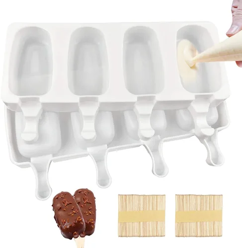 Vista 10 de Molde de silicona reutilizable de grado alimenticio para helados congelados, dulces, postres, moldes para tartas de helado, moldes de chocolate 3D 1