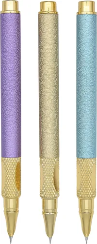 Vista 2 de Gullor Pluma estilográfica extra ligera brillante de 3 piezas, punta fina con convertidor de tinta, multicolor A